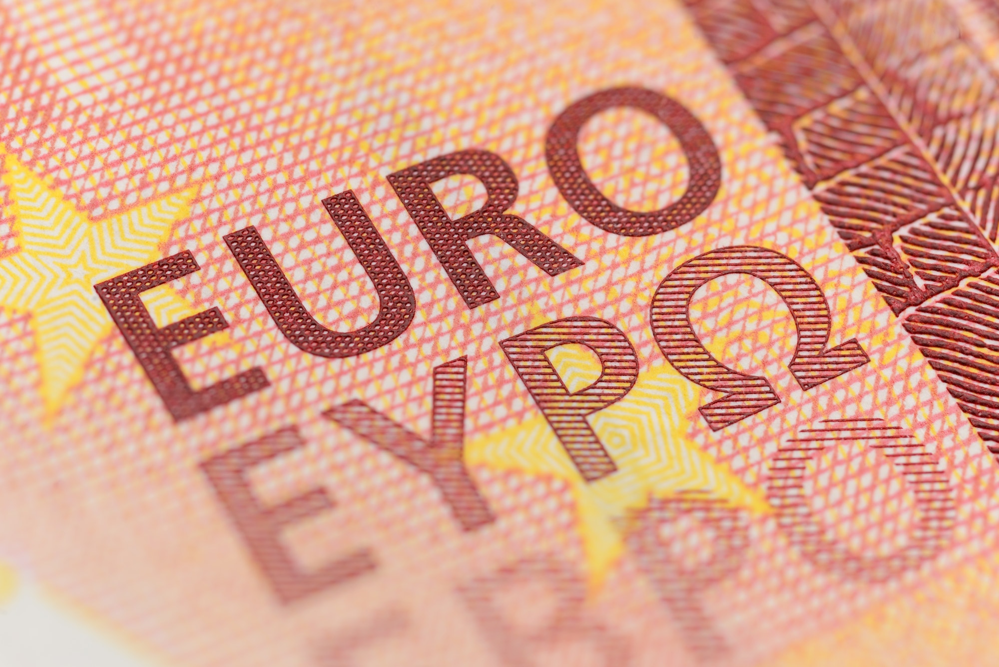 Euro currency macro shot